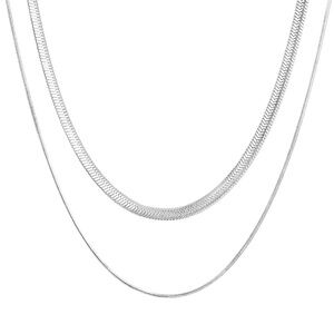 Elegant Silver Layered Necklace